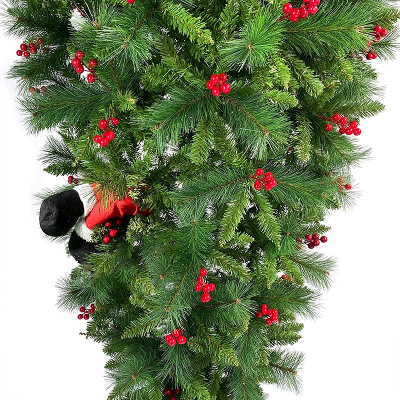7.5 FT Upside Down Christmas Tree, PVC Pine Needles, Artificial Holiday ...