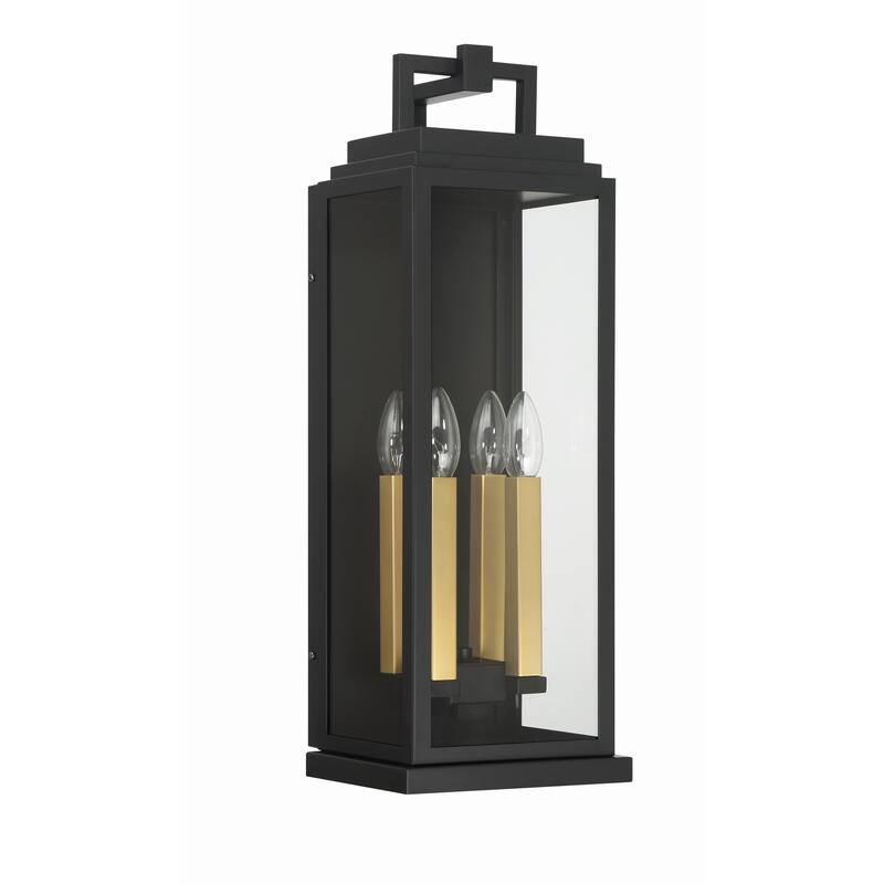 Aspen 4 Light Matte Black Outdoor Sconce - 7.75"W x 22.5"H x 7.25"D
