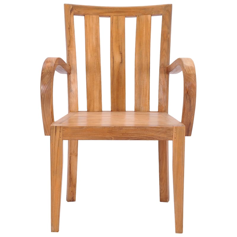 Chic Teak Boston Teak Wood Indoor/ Outdoor Patio Dining Arm Chair
