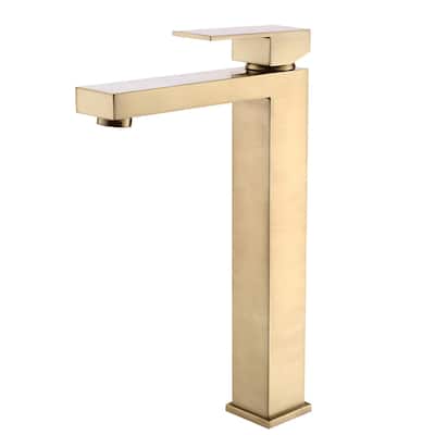 Bathroom Faucet, Brushed Gold Faucet for Bathroom Sink, Gold Single Hole Bathroom Faucet Single Handle Vanity Basin Faucet