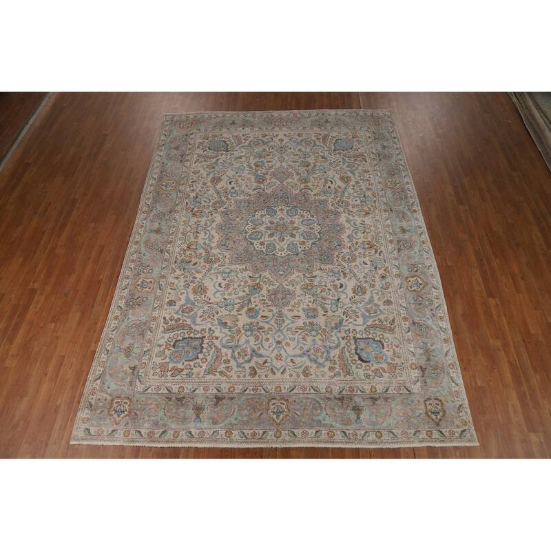 Medallion Tabriz Persian Area Rug Handmade Living Room Wool Carpet - 8'4"x 11'7"