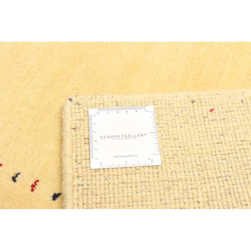 ECARPETGALLERY Hand Loomed Kashkuli Gabbeh Cream Wool Rug - 4'0 x 5'8