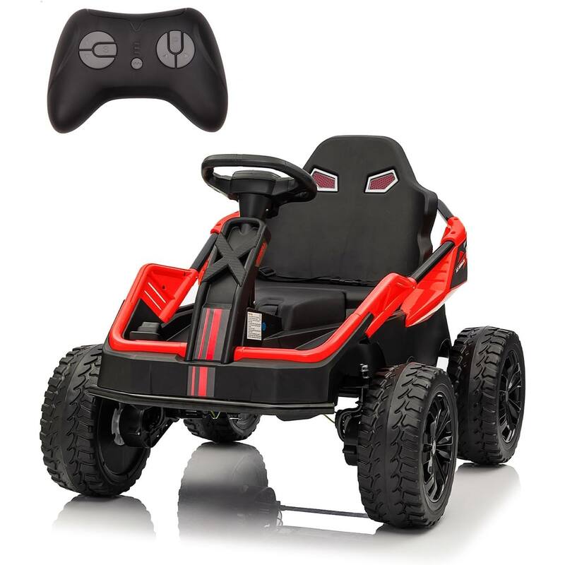 24V Kids Electric Car with Parent Control, 200W 4x4 Ride On Toy for Big Kids,4 Wheeler ATV - RED