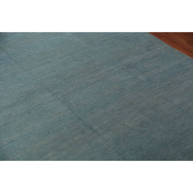 Light Blue Gabbeh Oriental Area Rug Hand-Knotted Wool Carpet - 6'0" x 8'10"