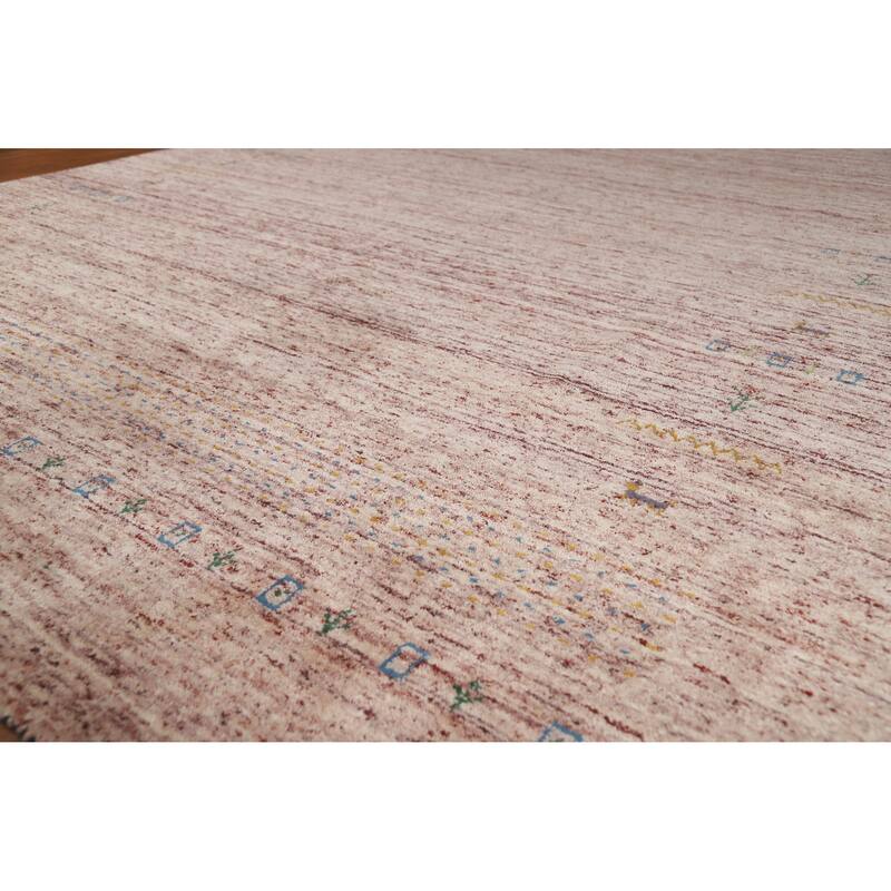 Hand Knotted Oriental 100% Wool Carpet Tribal Animal Pictorial Multi-Colored Gabbeh Area Rug - 10' 9'' X 7' 9''