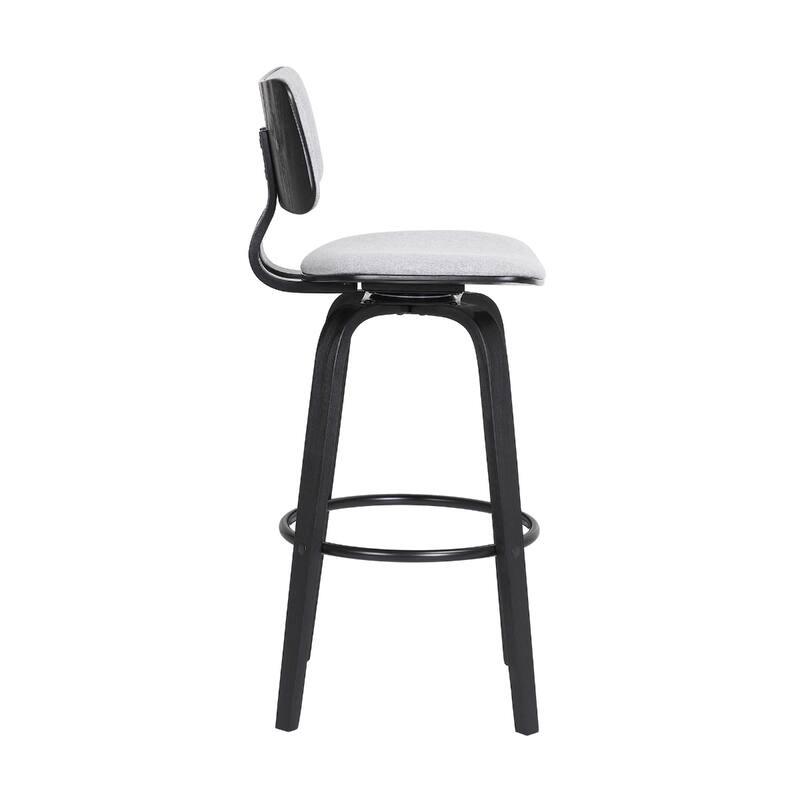 Faux Leather Armless Counter Height Bar Chair with Wood Frame, Swivel and Footrest