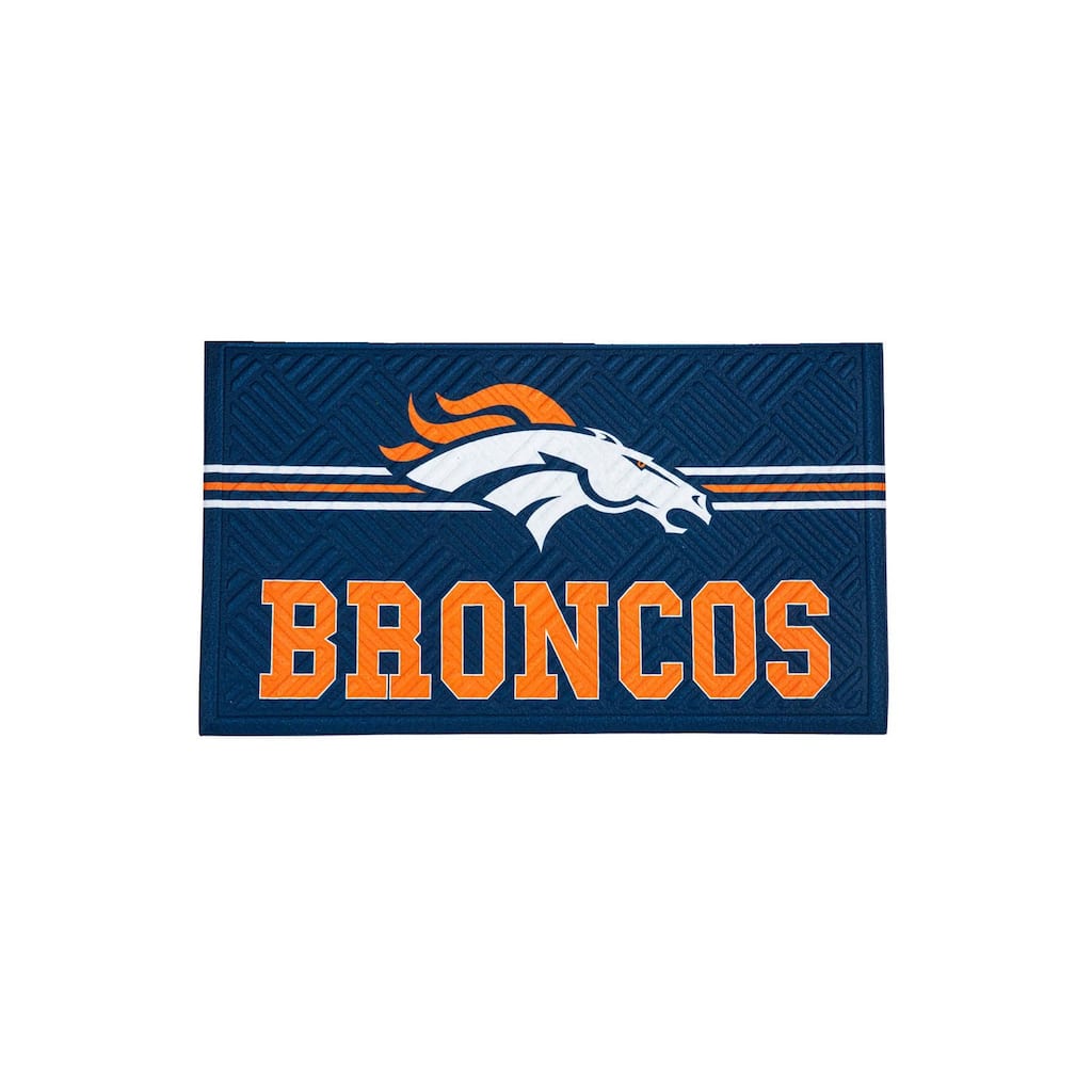 28 in. x 16 in. Embossed Mat, Cross Hatch, Denver Broncos