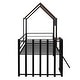 preview thumbnail 8 of 11, Black Twin Metal Loft Bed with Roof, Window & Ladder