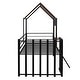 Kids House Bed Twin Size Metal Low Loft Bed with Roof, Window ...