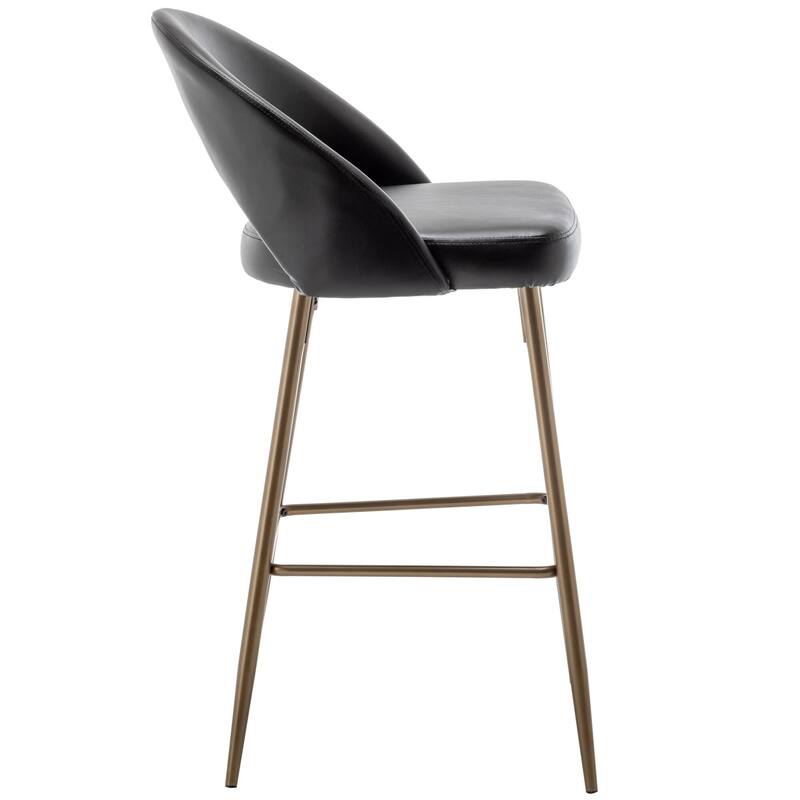 White Padded Modern Bar Stool (Set of 2 Stools)