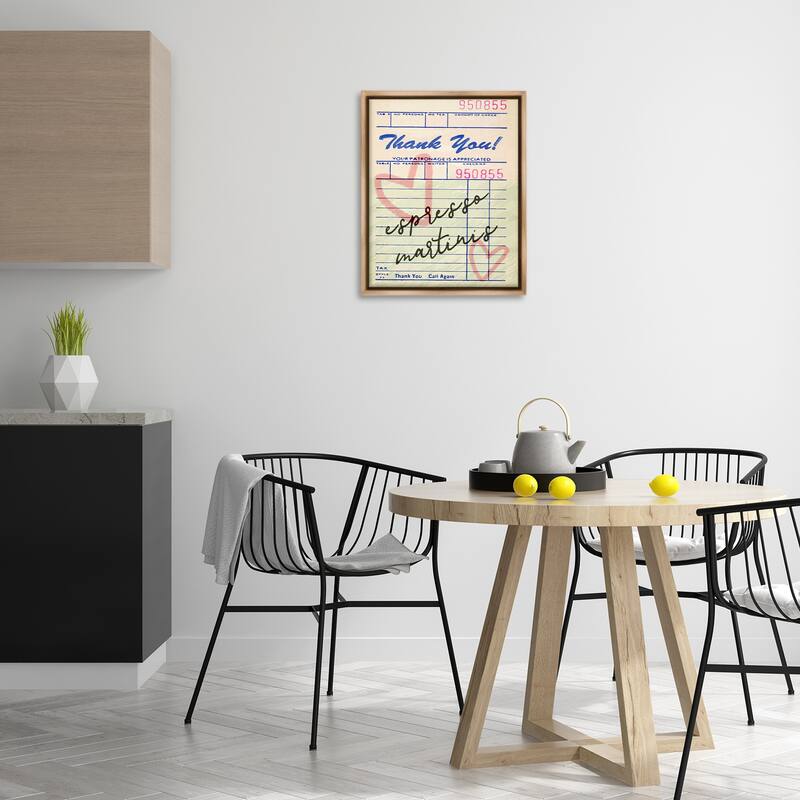 Stupell Espresso Martinis Guest Check Framed Floater Canvas Wall Art Design By Lil' Rue