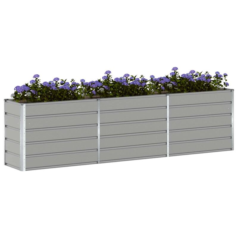 vidaXL Planter in Galvanised Steel - 39.37 x 19.69 x 17.72