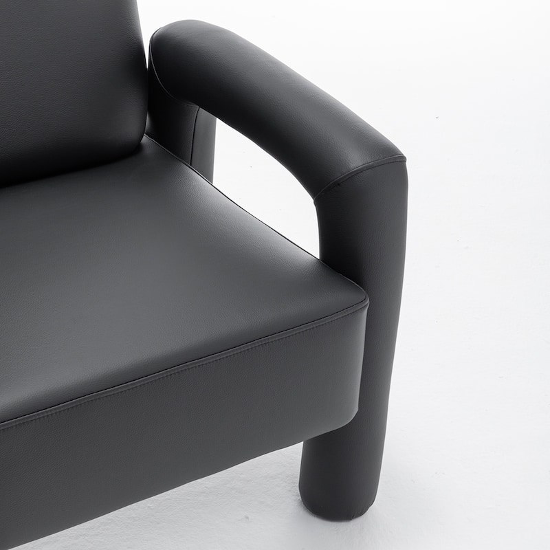 SEYNAR Modern PU Leather Accent Chair with Tubular Multifunctional Legs for Living Room Set of 2