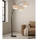 preview thumbnail 9 of 15, Broadway 3-light 4-way Switch Arch Floor Lamp Espresso/Brown_White Shades