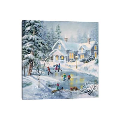 iCanvas "A Fine Winter's Eve" by Nicky Boehme Canvas Print