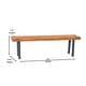 preview thumbnail 7 of 10, Indoor/Outdoor Solid Acacia Wood Slat Top Bench with Wood Legs