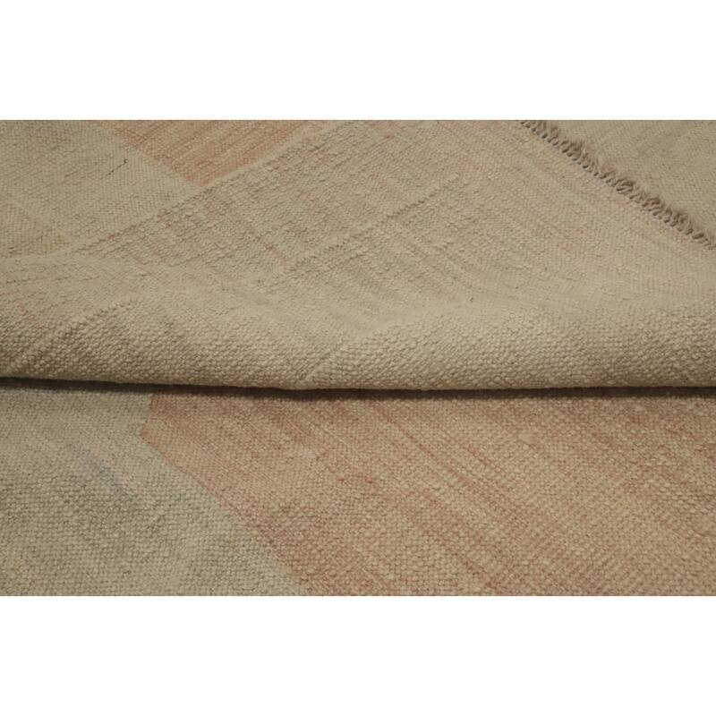 Hand Woven Oriental 100% Wool Carpet Southwestern Tribal Multi-Colored Kilim Area Rug - 12' 7'' X 10' 1''