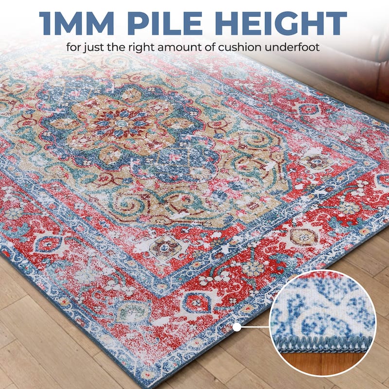 Superior Tanager Rustic Non-Slip Machine Washable Indoor Area Rug or Runner