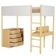 preview thumbnail 41 of 46, Teddy Fleece Twin Size Loft Bed Wood Bed w/ Storage Shelves, Drawers & Desk