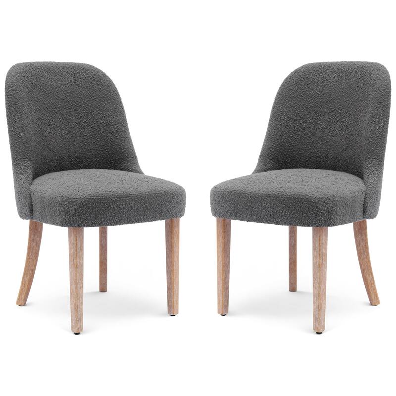 Boucle Polyester Upholstered Side Chair - Water/ Stain Resistant (Set of 2)