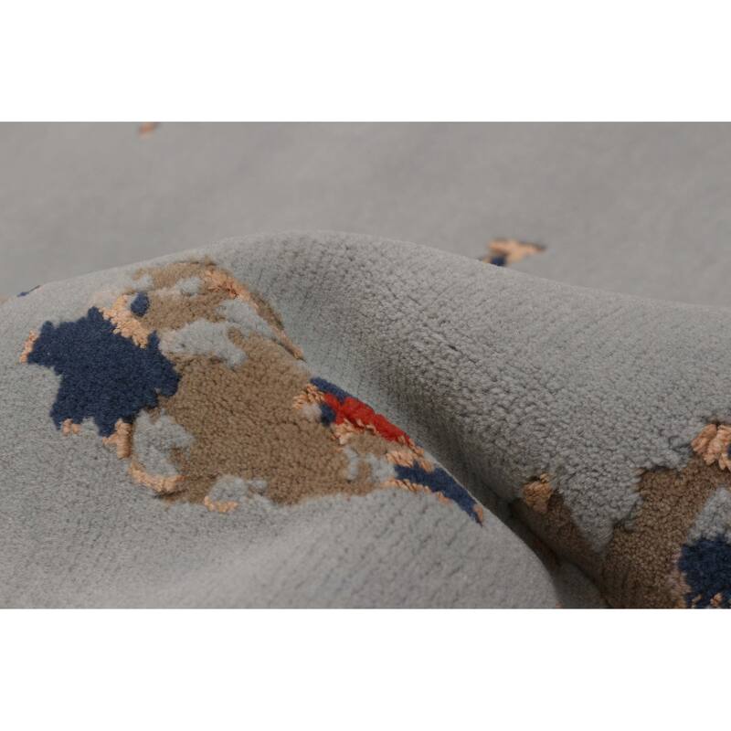 ECARPETGALLERY Hand-knotted Alma Light Blue Silk, Wool Rug - 8'1 x 10'1