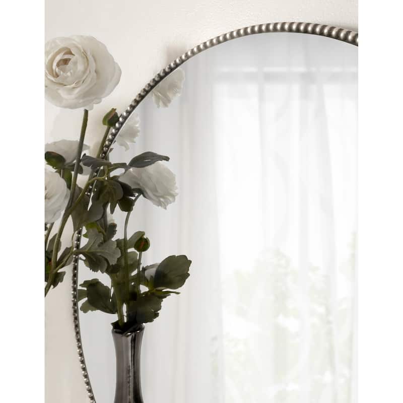 Kate and Laurel Gwendolyn Round Beaded Accent Wall Mirror