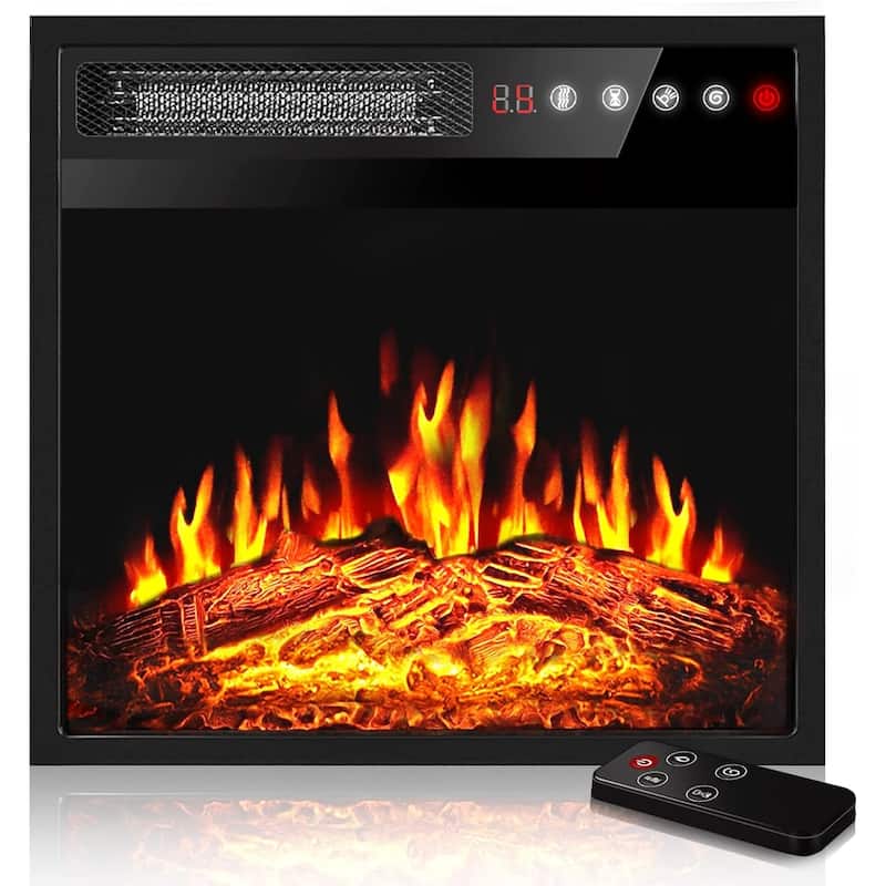BOSSIN 18/23 inches Electric Fireplace Heater, 750/1500W Electric Fireplace Insert with Overheating Protection - 18 inch
