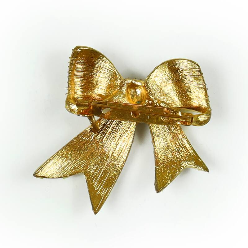 Set of 2 Ribbon Bow Crystal Rhinestone Brooch Pin Decorative Accent Piece 2in - 2" H x 2" W x 0.5" DP - 2" H x 2" W x 0.5" DP