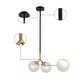 preview thumbnail 11 of 11, Marsie Modern Contemporary 2-Lights Chic Orb Pendat Lights with Globe Seeded Glass - L 12" x W 5.5" x H 73.5"