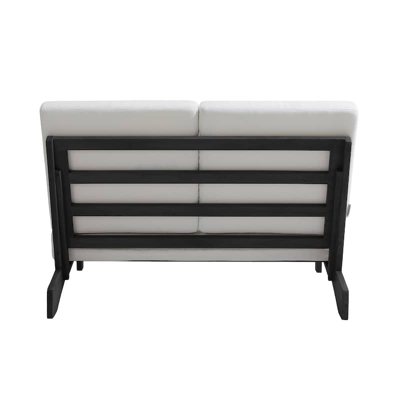 Outdoor Furniture Teak Wood Armless Loveseat Sofa With Cushion