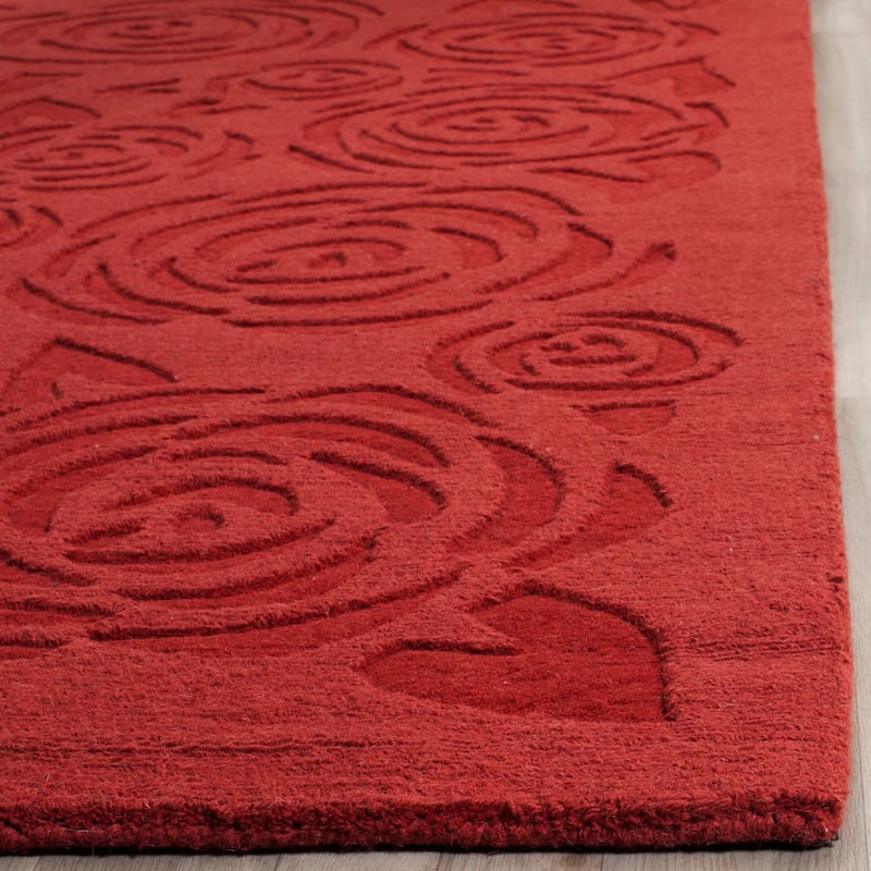 Martha Stewart by SAFAVIEH, Block Print Rose Handmade Wool Area Rug