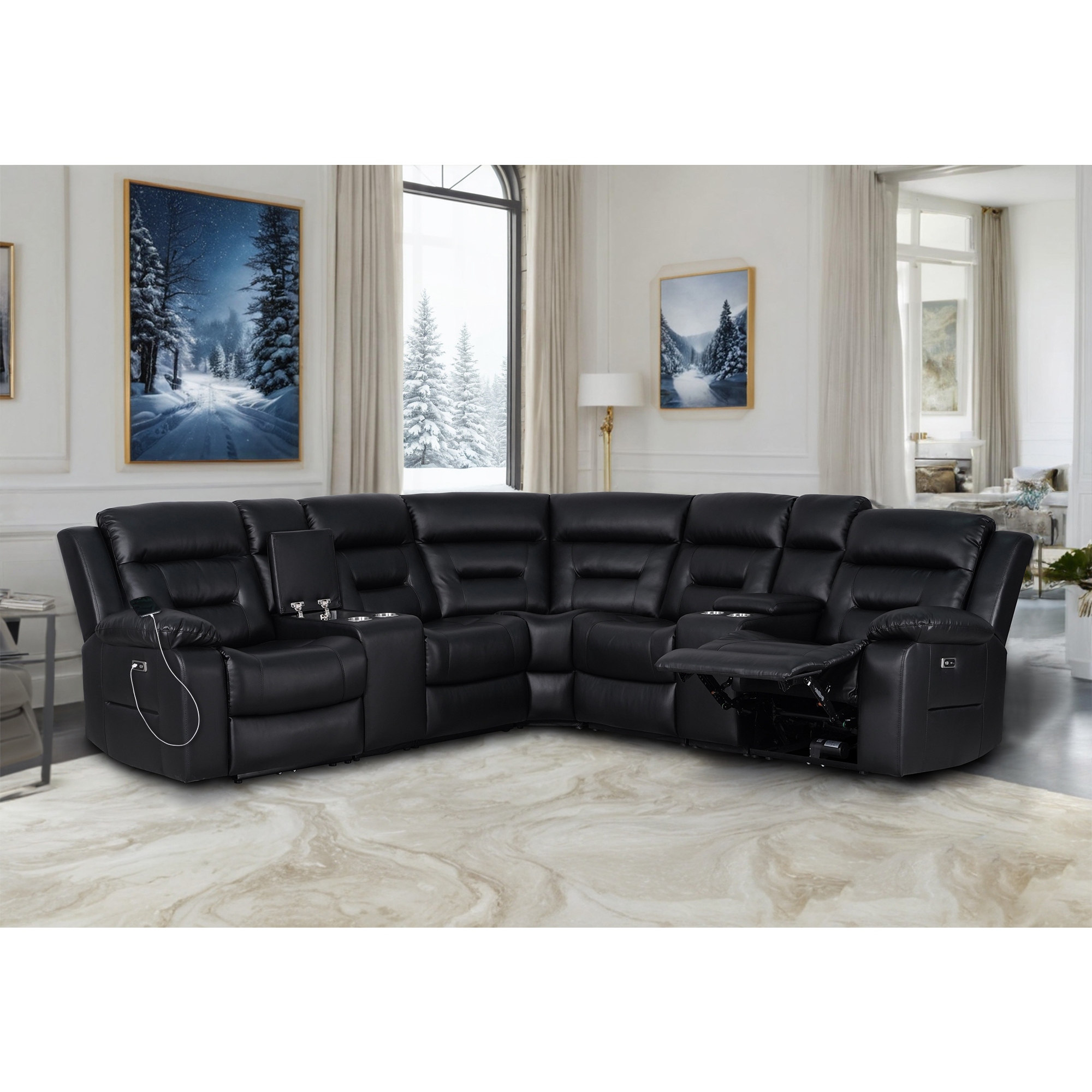 Black Modern Contemporary Sectional Sofas Bed Bath Beyond