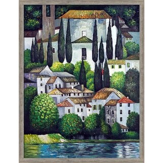 Gustav Klimt 'Church in Cassone' (Landscape with Cypress) Hand Painted Oil Reproduction