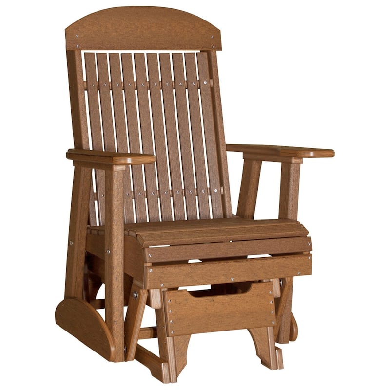 Outdoor All-Weather Poly Lumber Classic Glider - 2' - Antique Mahogany Woodgrain