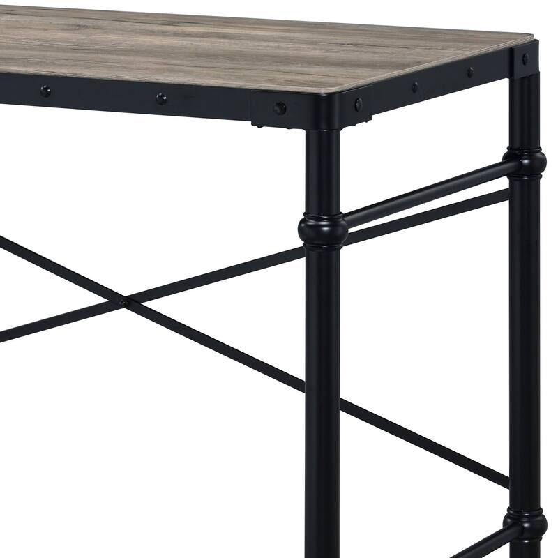 Versatile Rustic Writing Desk with Industrial Appeal for Efficient Workspace - Black