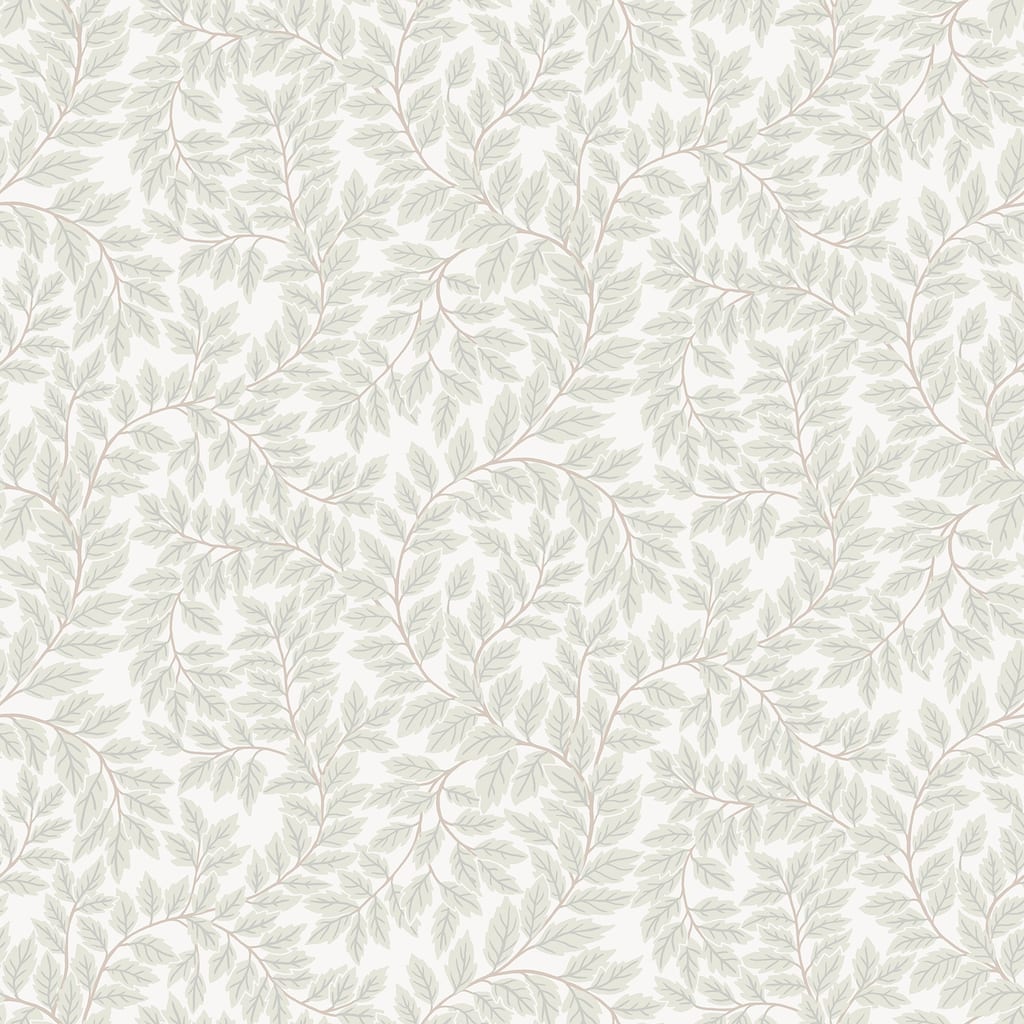 A-Street Prints Lindlov Light Grey Leafy Vines Wallpaper
