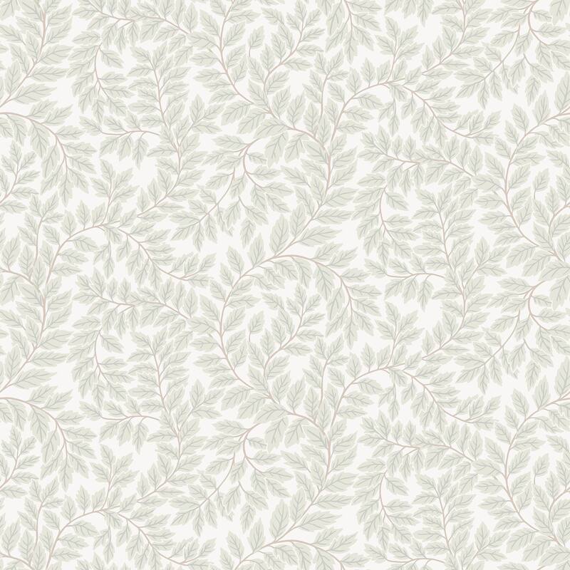 A-Street Prints Lindlov Light Grey Leafy Vines Wallpaper