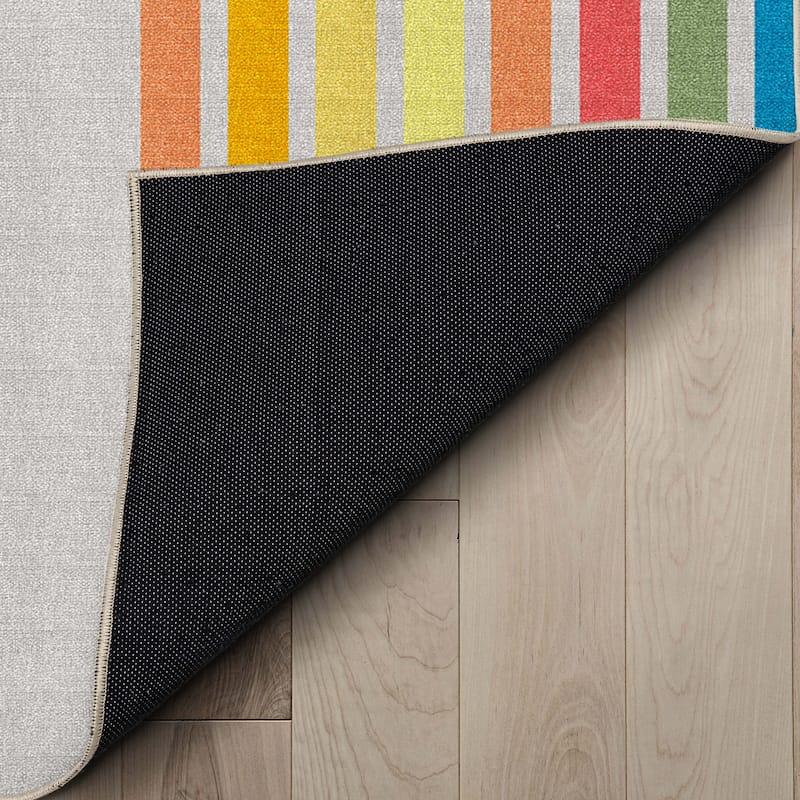 Well Woven Apollo Border Arch Modern Geometric Kids Flat-Weave Rug