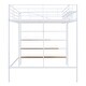 preview thumbnail 18 of 16, Full Size Metal Loft Bed with Storage Ladder and Grid Shelf