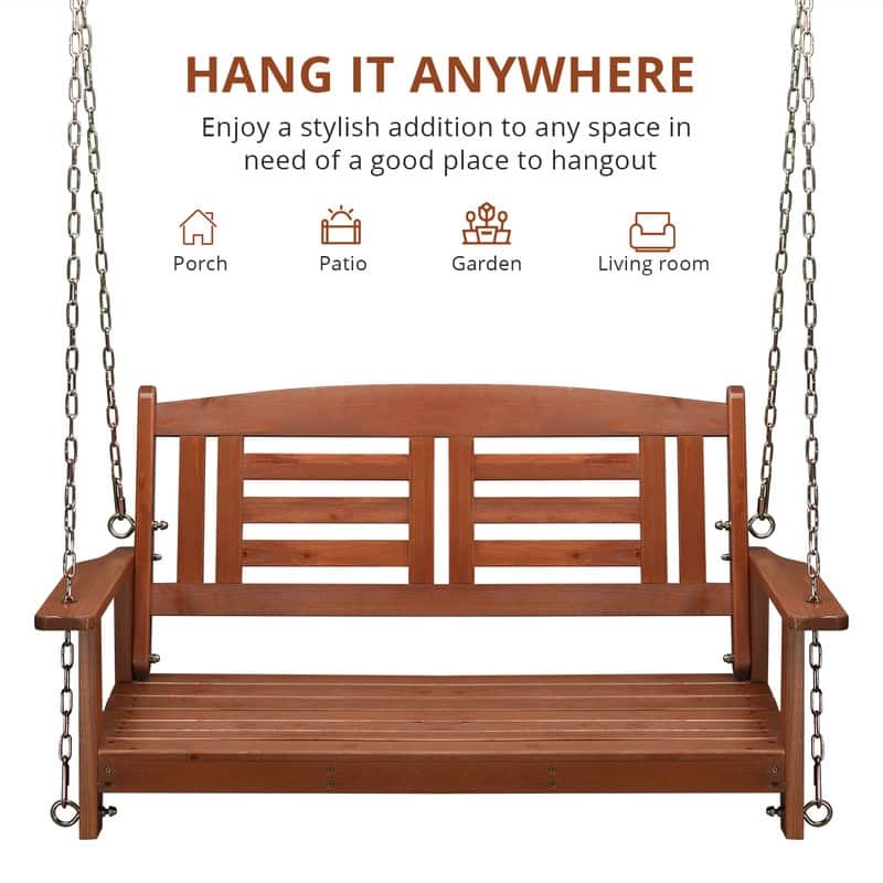 2-person Solid Wood Porch Swing