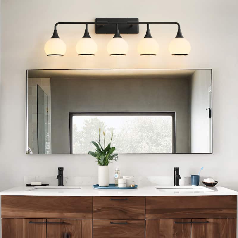 Modern Vanity Lights Dimmable Bathroom Light Fixtures with Glass Shade