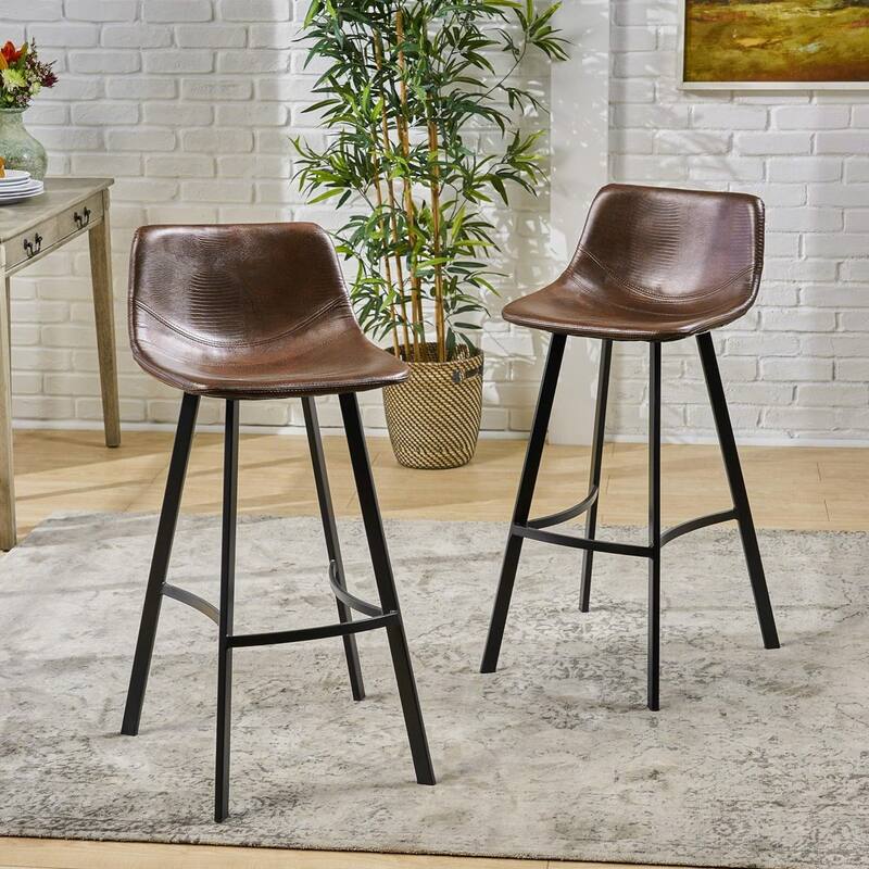 30" Faux Leather Barstool Set of 2