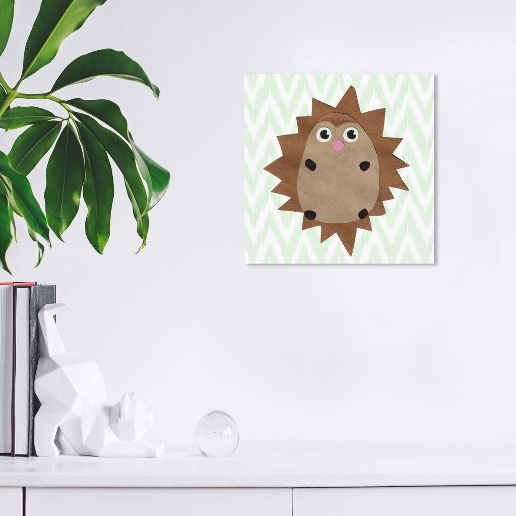 Wynwood Studio Canvas Animals H for Hedgehog Brown and Dark Brown Modern & Contemporary Wall Art Canvas Print