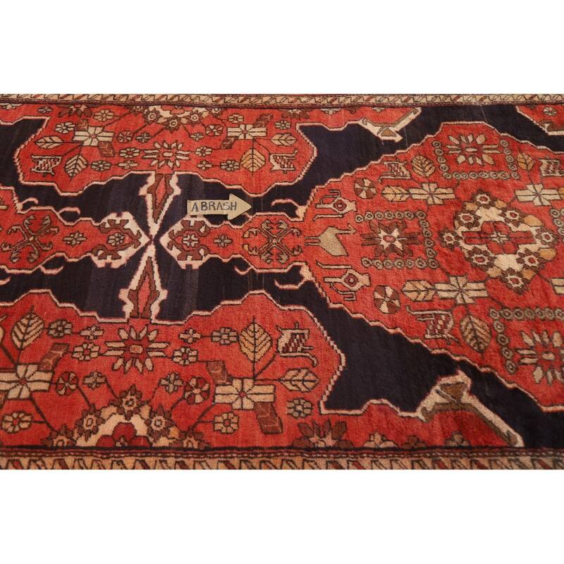 Tribal Ardebil Persian Vintage Runner Rug Handmade Wool Carpet - 4'5"x 11'2"