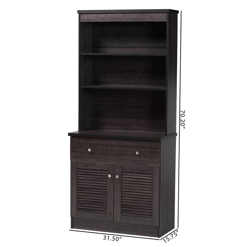 Traditional Dark Brown Wood Kitchen Storage by Baxton Studio
