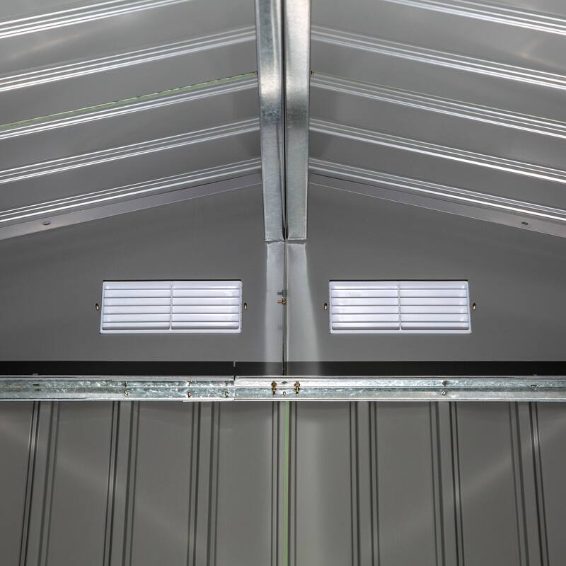 Outsunny 9' x 6' Outdoor Backyard Garden Tool Shed with Double Sliding Doors, 4 Airy Vents, & Durable Steel