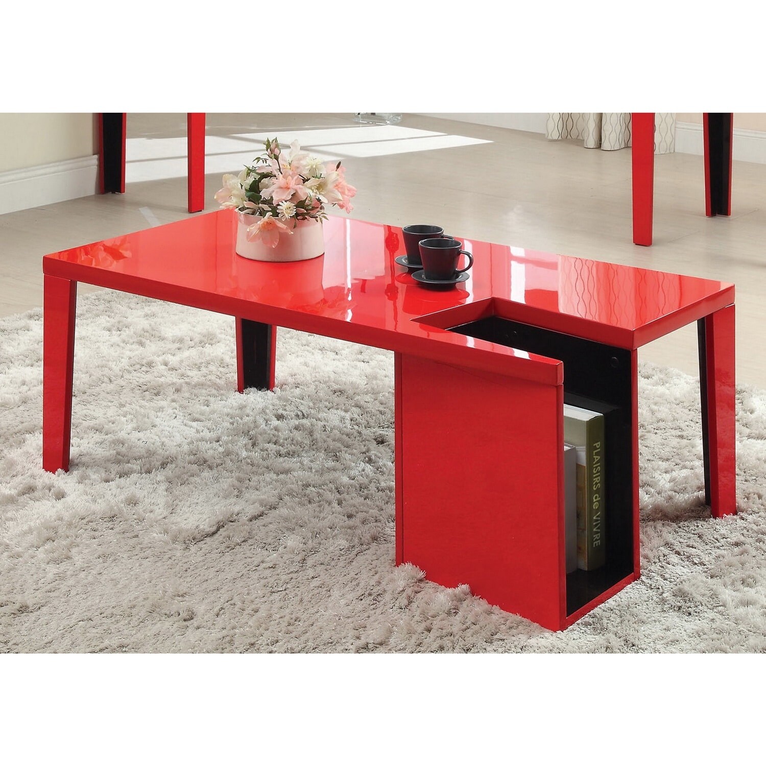 Furniture Of America Lesk Modern 48 Inch Wood Storage Coffee Table Overstock 8932959