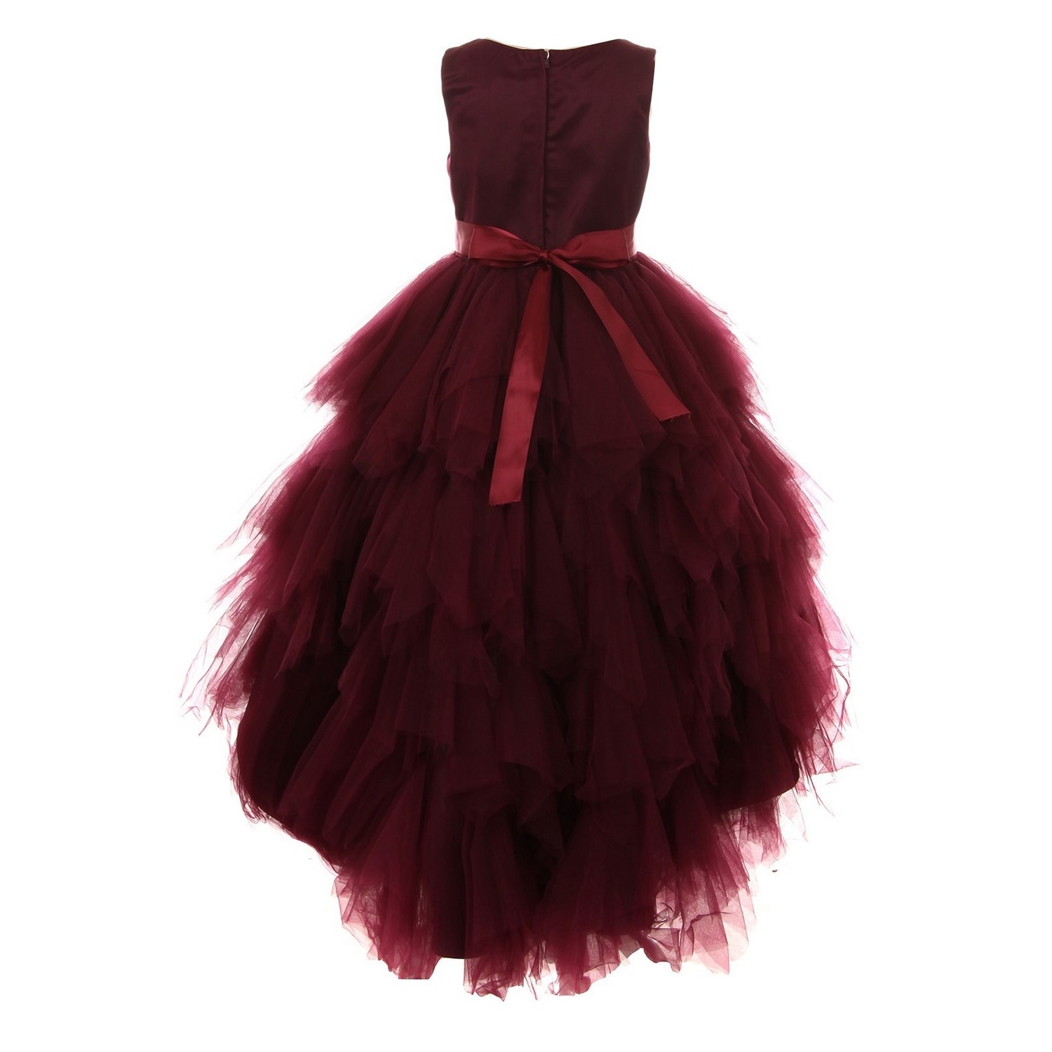 burgundy ruffle dress