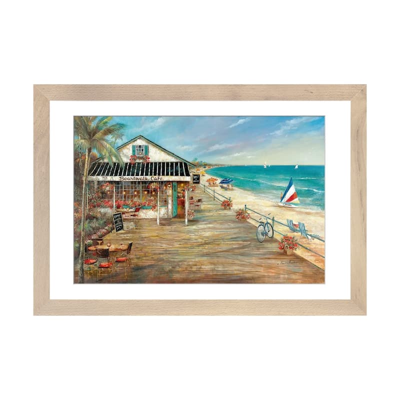 iCanvas "Boardwalk Cafe" by Ruane Manning - Natural - 16x24x1