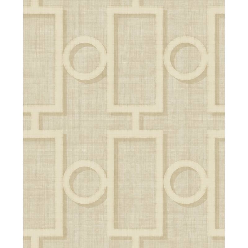 Seabrook Designs Adorn Geometric Unpasted Wallpaper - 20.5 in. W x 33 ft. L - Metallic Pearl and Tan